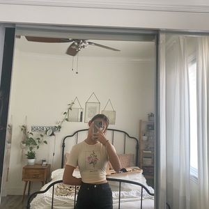 designed tanish cream shirt